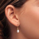 Pearl Oval Shaped Drop Earrings