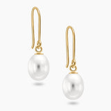 Pearl Oval Shaped Drop Earrings
