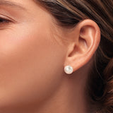 Button Pearl Stud Earrings