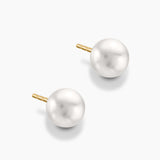 Button Pearl Stud Earrings