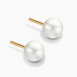 Button Pearl Stud Earrings