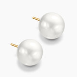 Round Pearl Stud Earrings