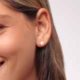 Round Pearl Stud Earrings