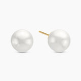 Round Pearl Stud Earrings