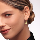Round Gemstone & Diamond Drop Earrings