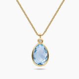 Briolette Cut Gemstone & Diamond Necklace