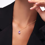 Briolette Cut Gemstone & Diamond Necklace