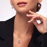 Briolette Cut Gemstone & Diamond Necklace