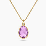 Briolette Cut Gemstone & Diamond Necklace