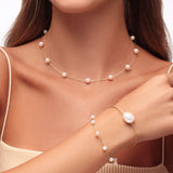 Pearl and Gold Cord Bracelet
