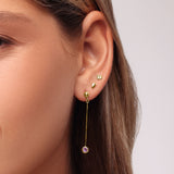 Gemstone & Gold Drop Earrings