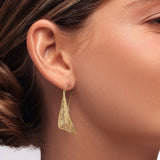 Threaded Gold Cone Drop Earrings