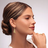 Threaded Gold Cone Drop Earrings
