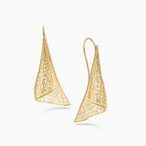 Threaded Gold Cone Drop Earrings