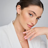Brushed Gold & Diamond Butterfly Drop Earrings