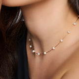 Gold Cord Necklace With 5mm pearls