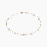 Gold Cord Necklace With 6mm pearls