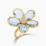 Gemstone & Diamond Floral Ring