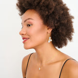 Gemstone & Diamond Floral Drop Earrings