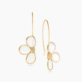 Gemstone & Diamond Floral Drop Earrings