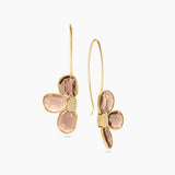 Gemstone & Diamond Floral Drop Earrings