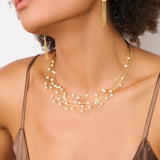 Flex Cable Multi Tier Pearl Necklace