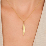 Feather Gold & Diamond Pendant Necklace