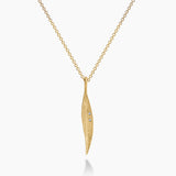 Feather Gold & Diamond Pendant Necklace