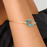 Anamorphic Cut Sky Blue Topaz Gemstone Bracelet