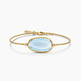Anamorphic Cut Sky Blue Topaz Gemstone Bracelet