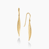 Leaf Gold & Diamond Drop Earrings