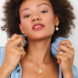 Pearl & Gold Flexi Cable Wrap Ring
