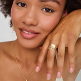Overlay Feather Gold and Diamond Ring