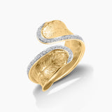 Overlay Feather Gold and Diamond Ring