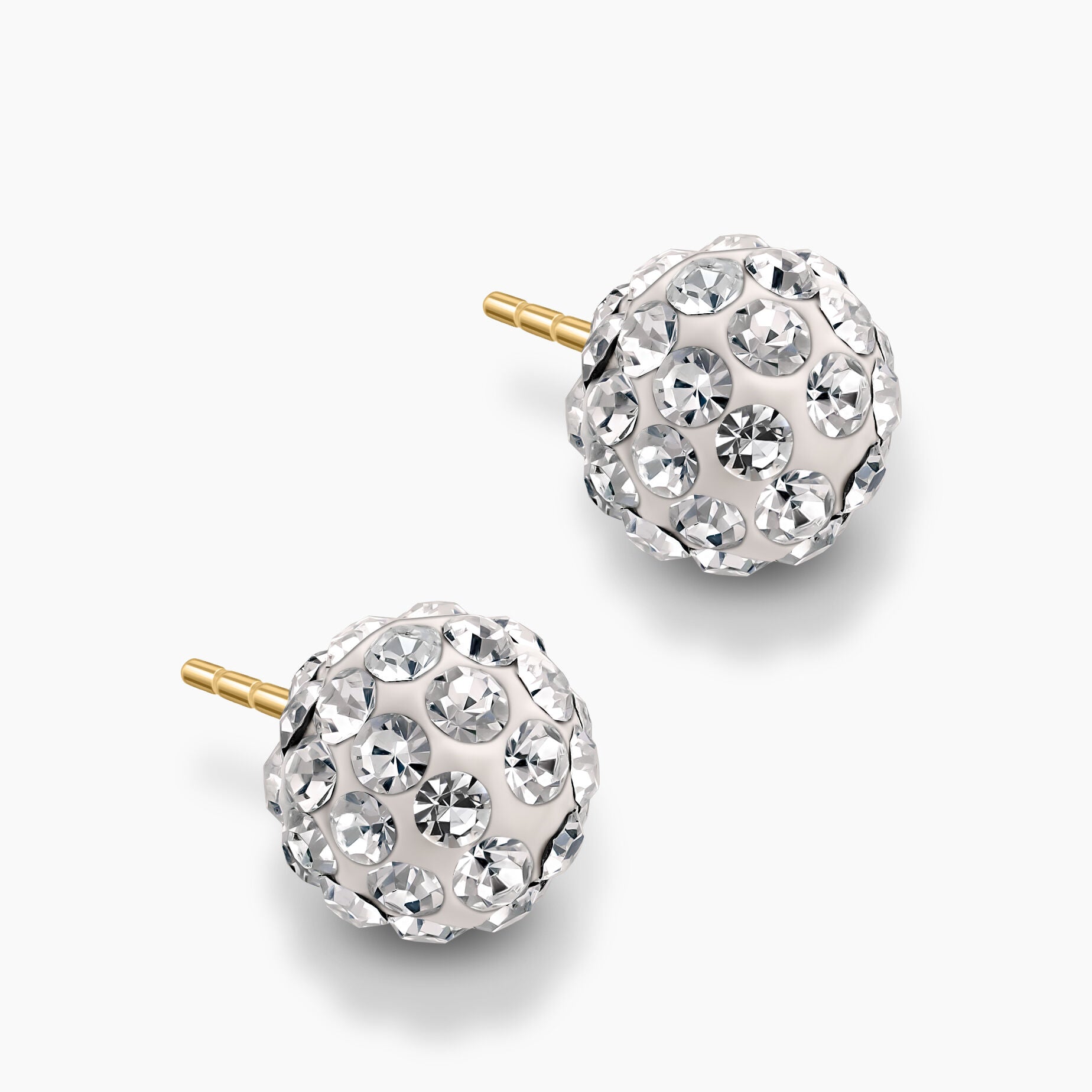 Cubic Zirconia Disco Stud Earrings – Ran Gov - Main Image