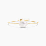 Pearl and Gold Flex Cable Bracelet