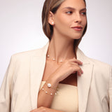 Pearl and Gold Flex Cable Bracelet