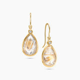 Briolette Cut Gemstone & Diamond Earrrings