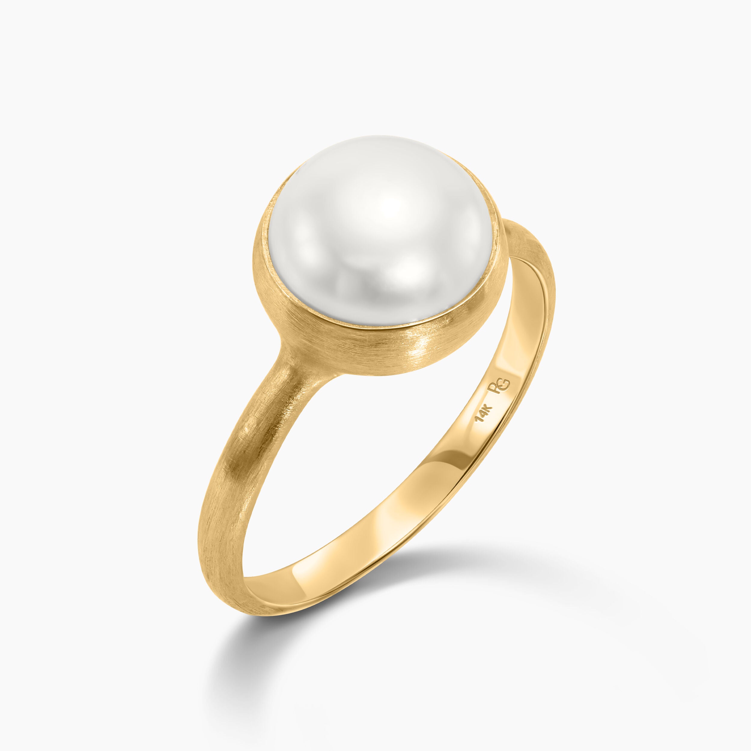 Baby Ran Ring Pearl & Brushed Gold Ring – Ran Gov