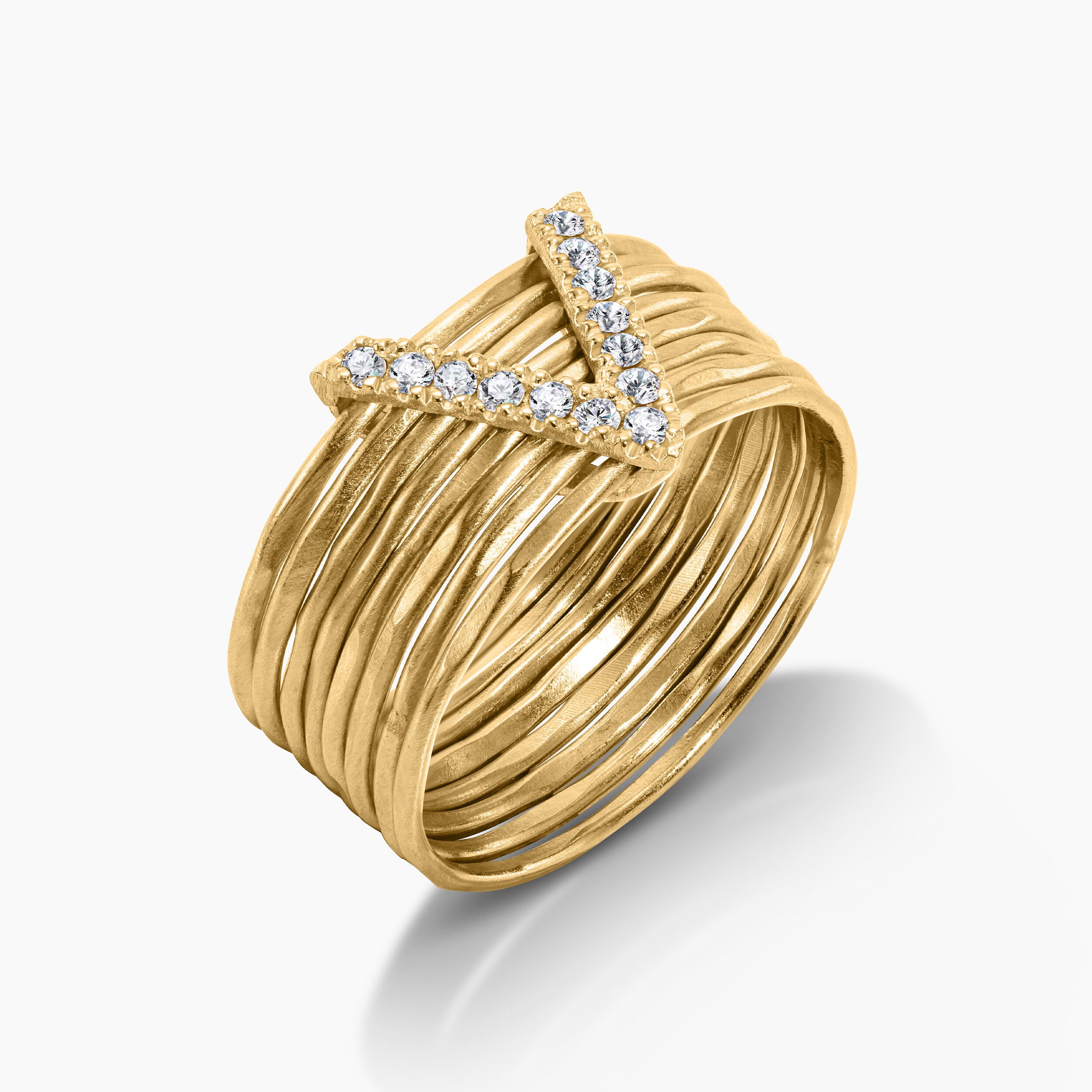 Ring And Ran Pavé Diamonds Stacking Ring – Ran Gov