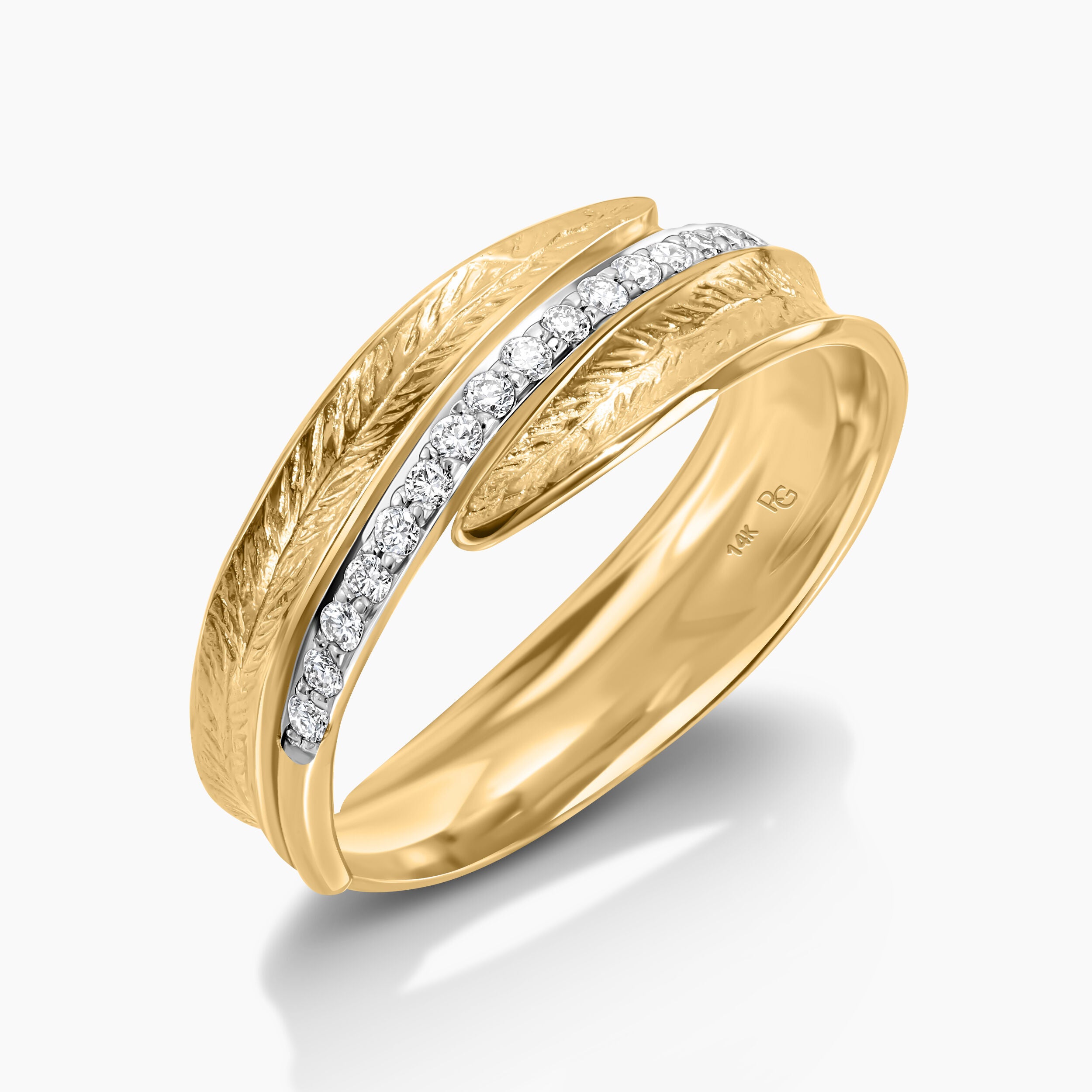 Ring And Ran Feather Channel Setting Diamond Ring – Ran Gov