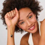 Eternal Gold & Smoky Topaz Gemstone Hoop Necklace