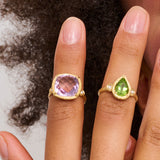 Gemstone & Diamond Cushion Cut Ring