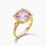 Gemstone & Diamond Cushion Cut Ring
