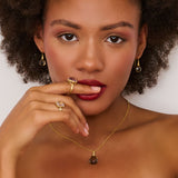 Smoky Topaz Tabeez gemstone Pendant Necklace