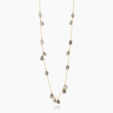 Anamorphic Cut Black Rutile Multi Gemstone Long Necklace
