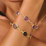 Anamorphic Cut Gemstone Eternal Hoop Bracelet