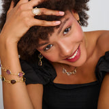 Anamorphic Cut Gemstone Eternal Hoop Bracelet