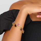 Anamorphic Cut Gemstone Eternal Hoop Bracelet