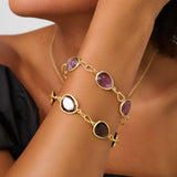 Anamorphic Cut Gemstone Eternal Hoop Bracelet
